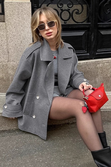 Casual Wool Blend Blazer Coat - Image 2