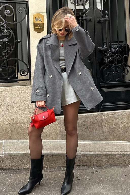 Casual Wool Blend Blazer Coat - Image 5
