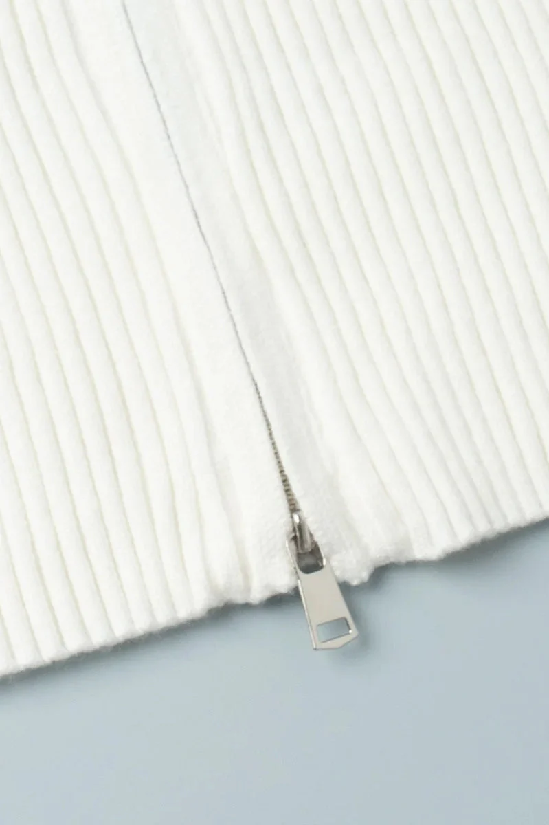 Casual Zip Front Knit Cardigan - Image 14