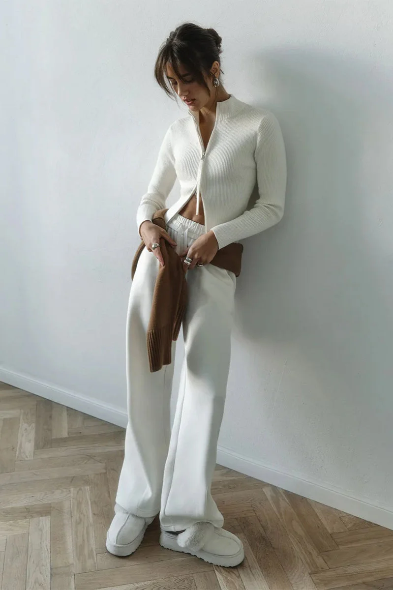 Casual Zip Front Knit Cardigan - Image 20
