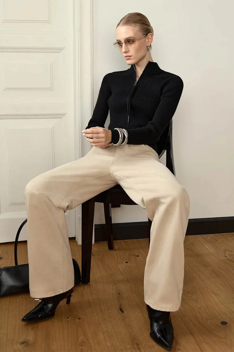 Casual Zip Front Knit Cardigan - Image 31