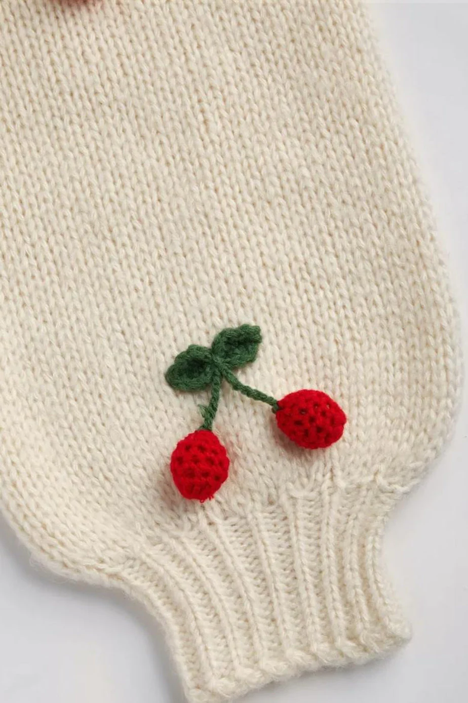 Cherry Embroidered Knit Cardigan Sweater - Image 5