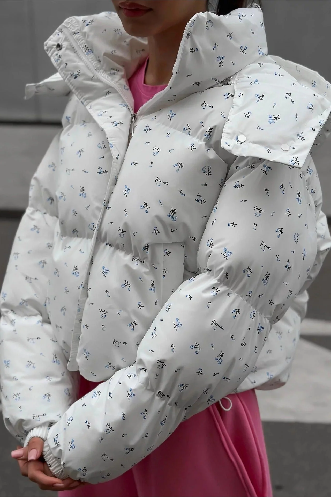 Chic Printed Puffy Puffer Jacket - Image 11
