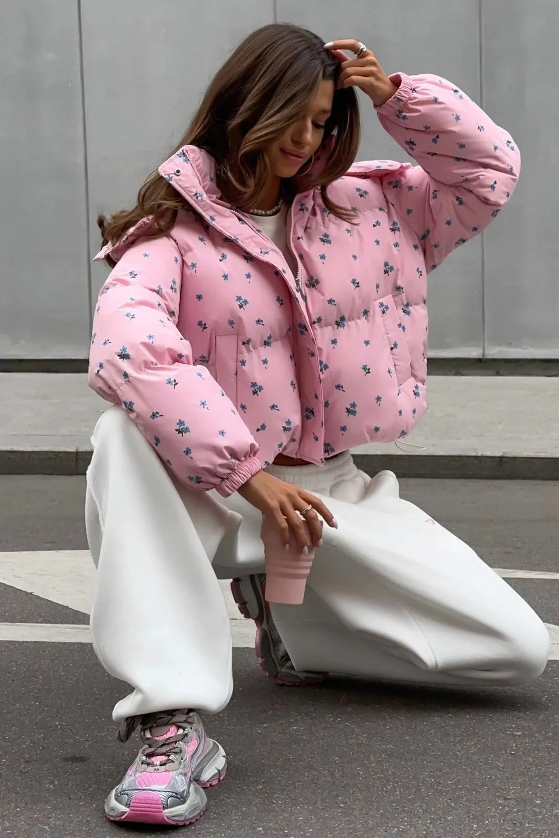 Chic Printed Puffy Puffer Jacket - Image 3