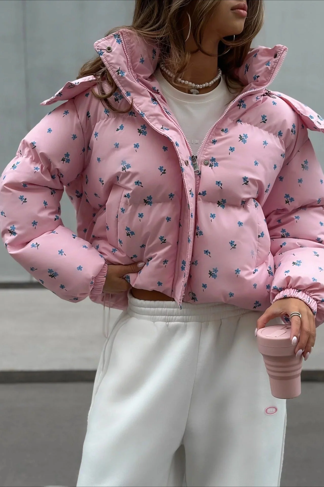 Chic Printed Puffy Puffer Jacket - Image 4