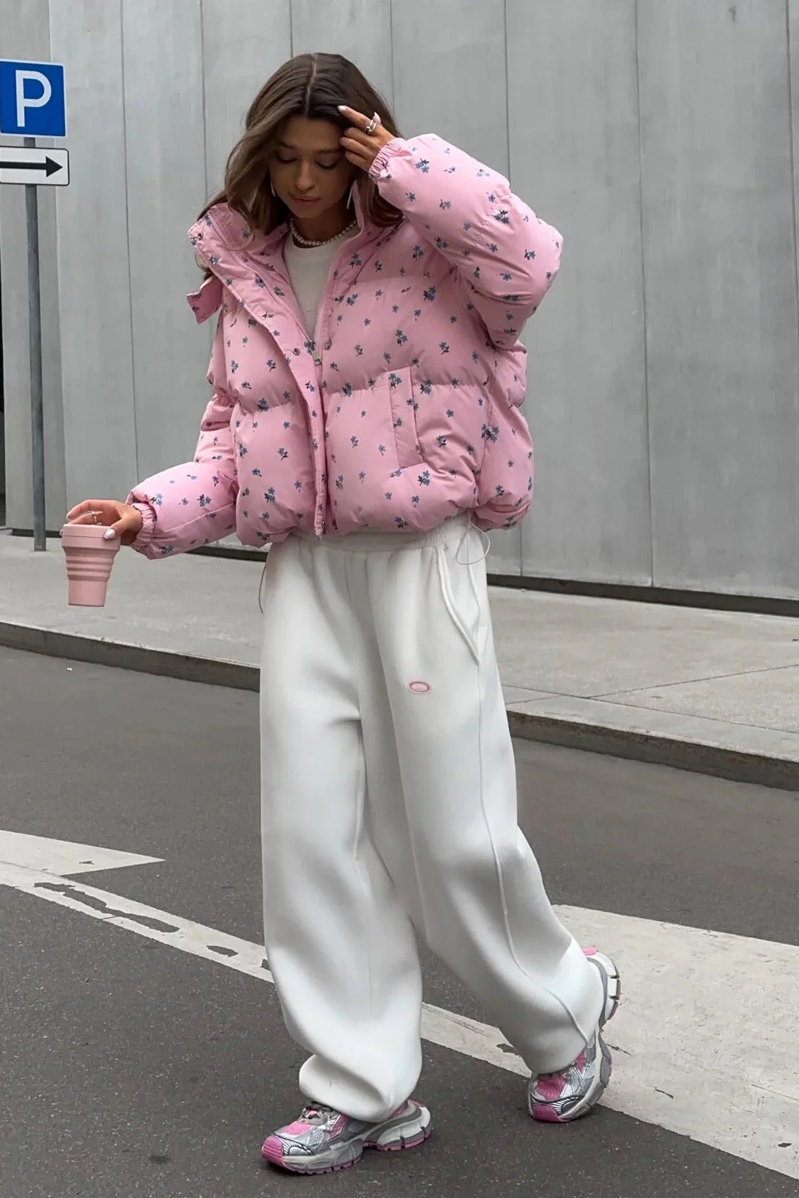 Chic Printed Puffy Puffer Jacket - Image 8