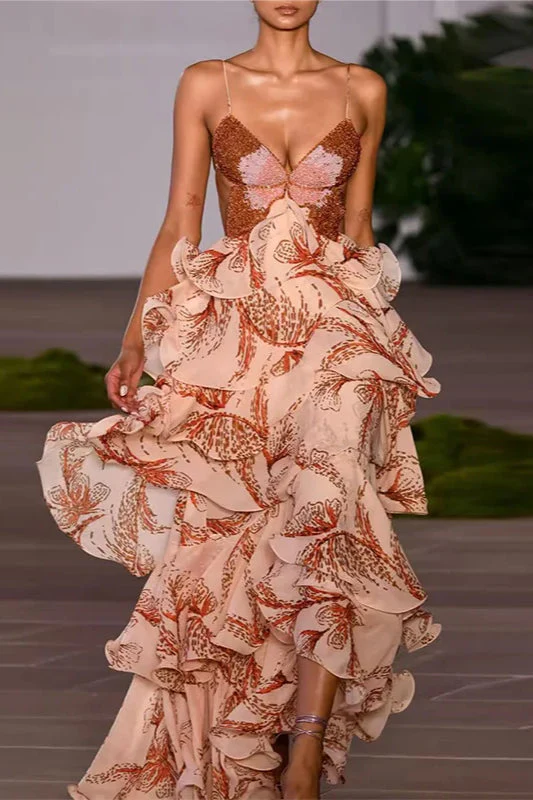 Chic V-Neck Pleated Boho Dress - Image 12
