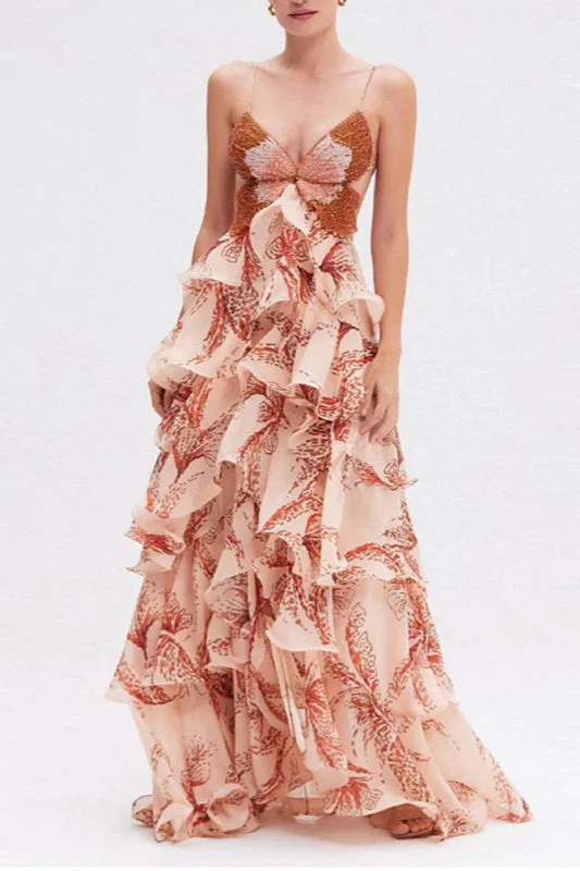 Chic V-Neck Pleated Boho Dress - Image 17