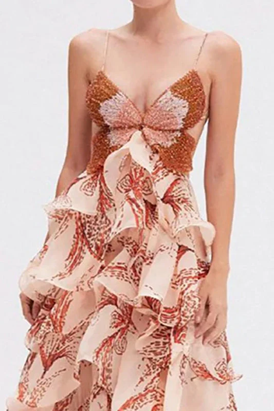 Chic V-Neck Pleated Boho Dress - Image 4