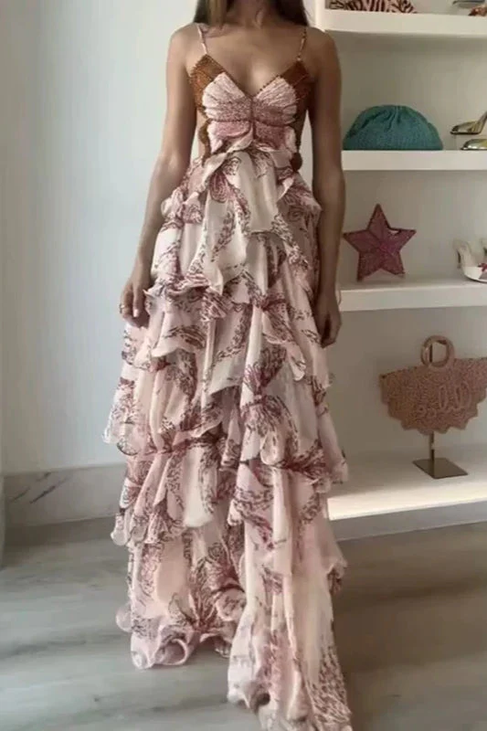 Chic V-Neck Pleated Boho Dress - Image 7