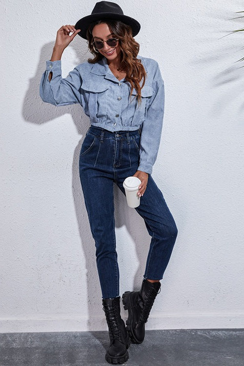 Cinched Waist Corduroy Jacket - Image 8