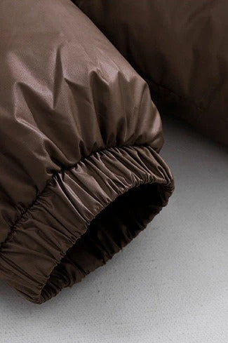 Classic Collar Cropped Solid Puffer Jacket - Image 6