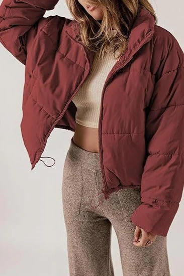 Classic Plain Quilted Puffer Jacket - Image 10