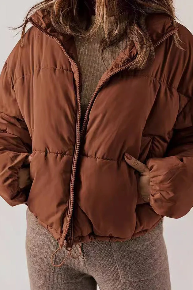 Classic Plain Quilted Puffer Jacket - Image 11