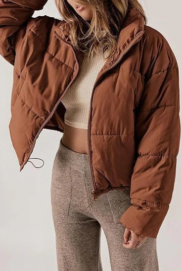 Classic Plain Quilted Puffer Jacket - Image 2