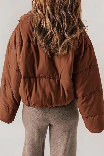 Classic Plain Quilted Puffer Jacket - Image 3