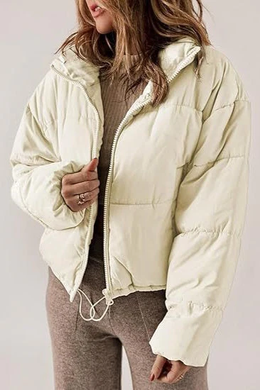 Classic Plain Quilted Puffer Jacket - Image 6