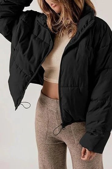 Classic Plain Quilted Puffer Jacket - Image 7