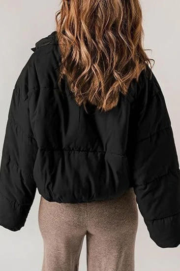 Classic Plain Quilted Puffer Jacket - Image 8