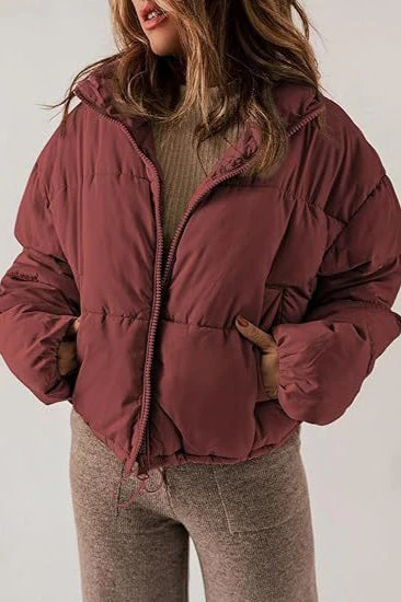 Classic Plain Quilted Puffer Jacket - Image 9