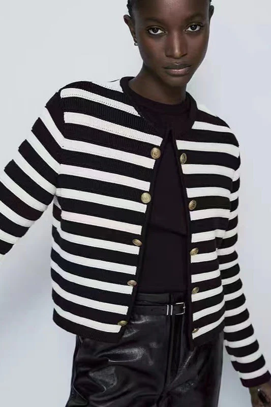 Classic Stripe Knit Cardigan - Image 6