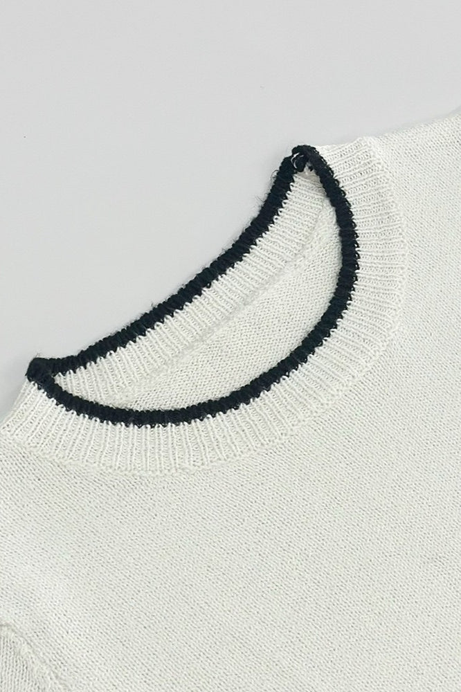 Color-Block Long Sleeve Knit Slim Sweater Dress - Image 5