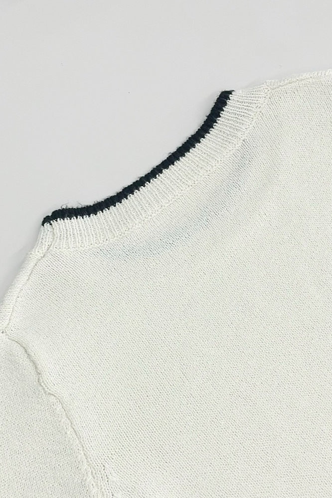 Color-Block Long Sleeve Knit Slim Sweater Dress - Image 6
