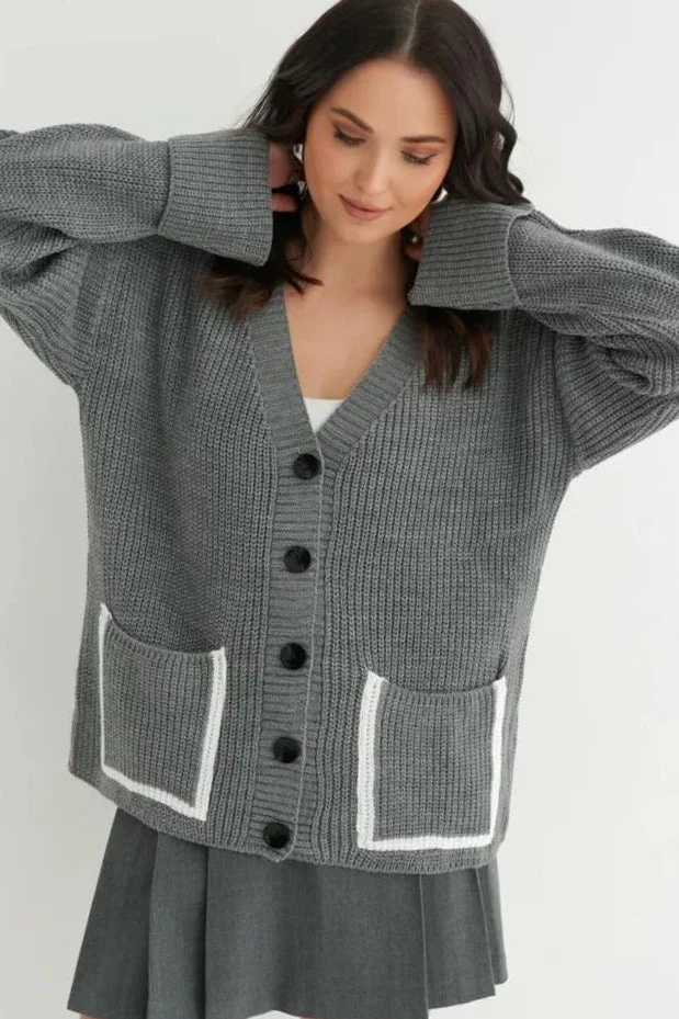 Color Block Pocket Cardigan - Image 6