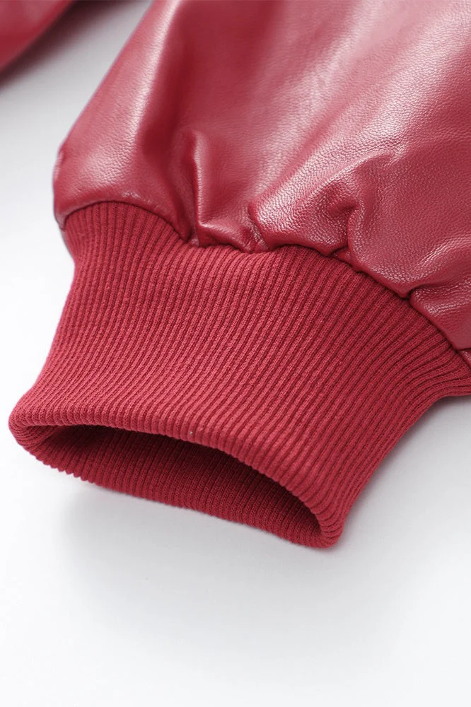 Colorblock Faux Leather Zip Jacket - Image 8