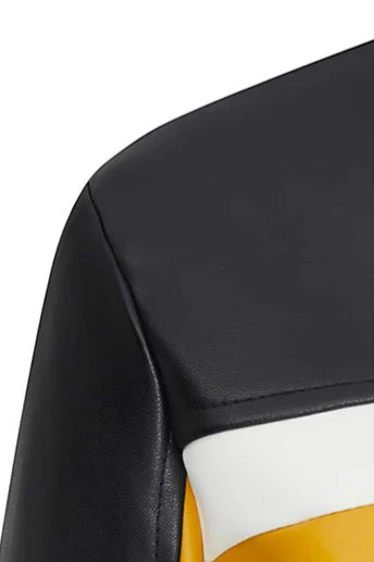 Colorblock PU Cropped Jacket - Image 6