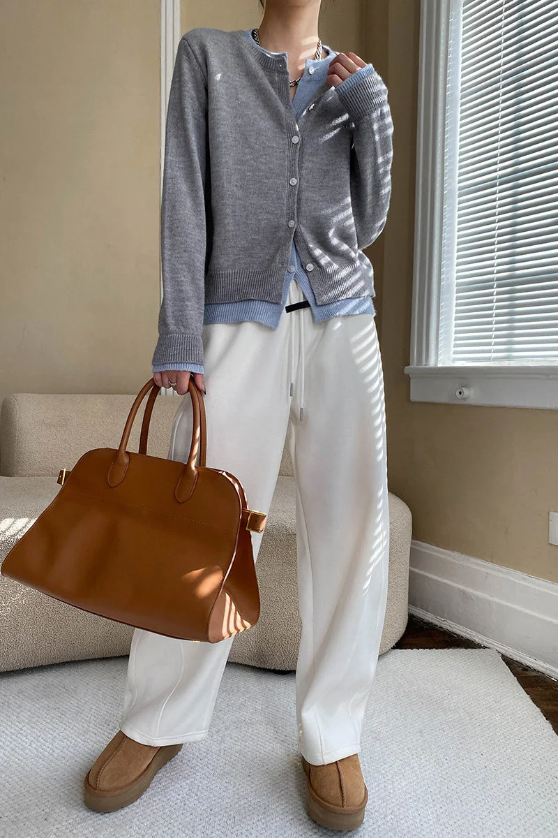 Contrast Panel Layering Cardigan - Image 13