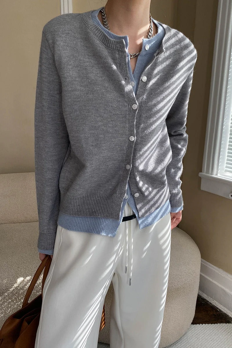 Contrast Panel Layering Cardigan - Image 15