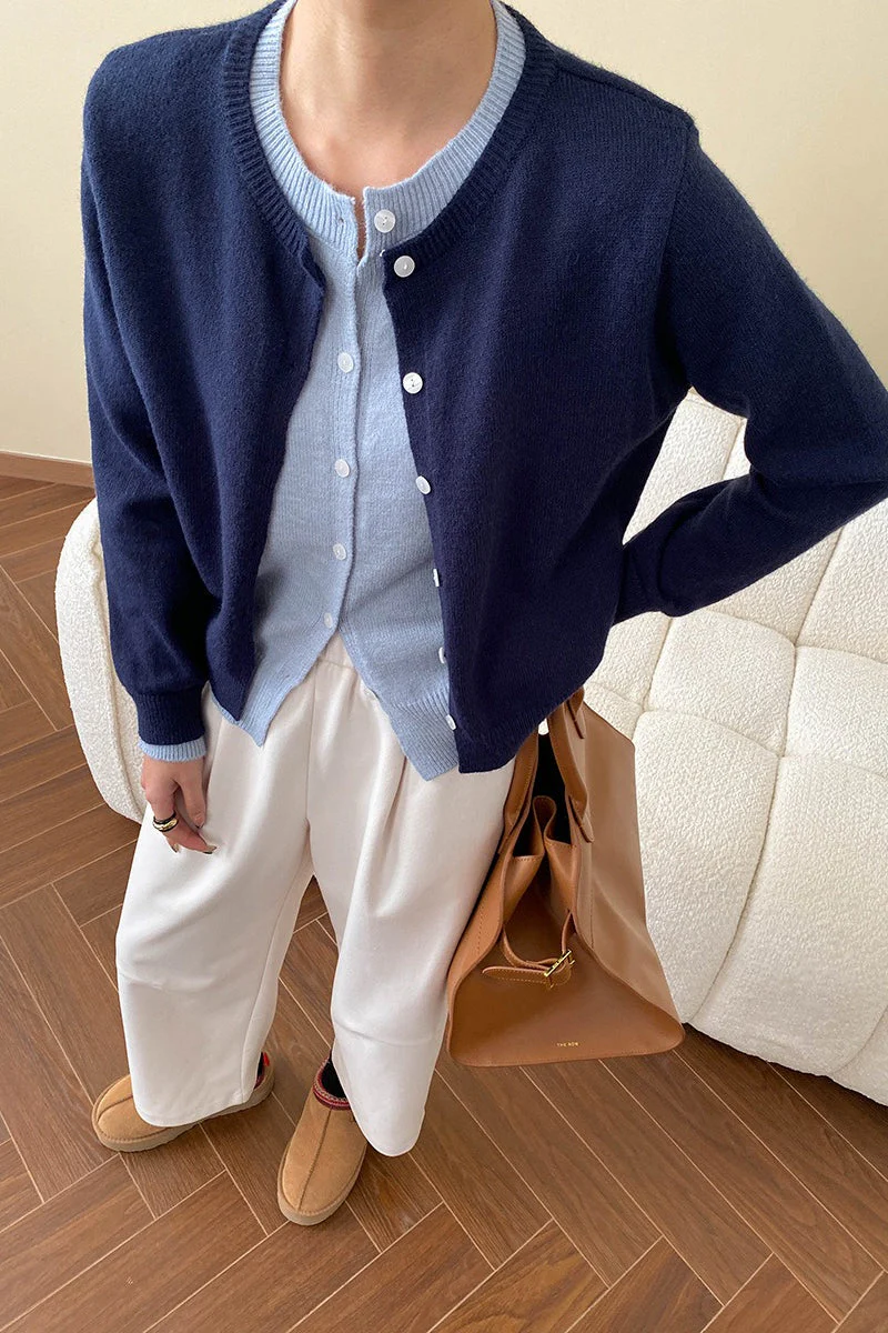 Contrast Panel Layering Cardigan - Image 18