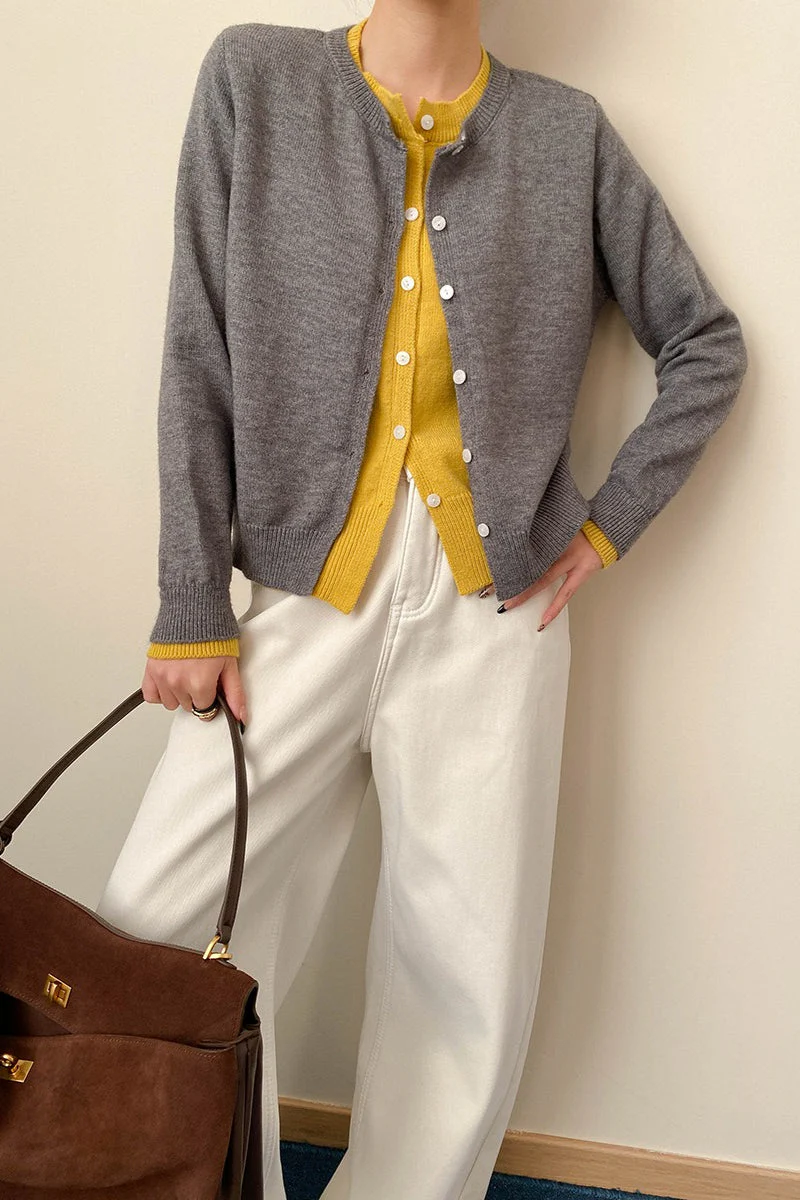 Contrast Panel Layering Cardigan - Image 3