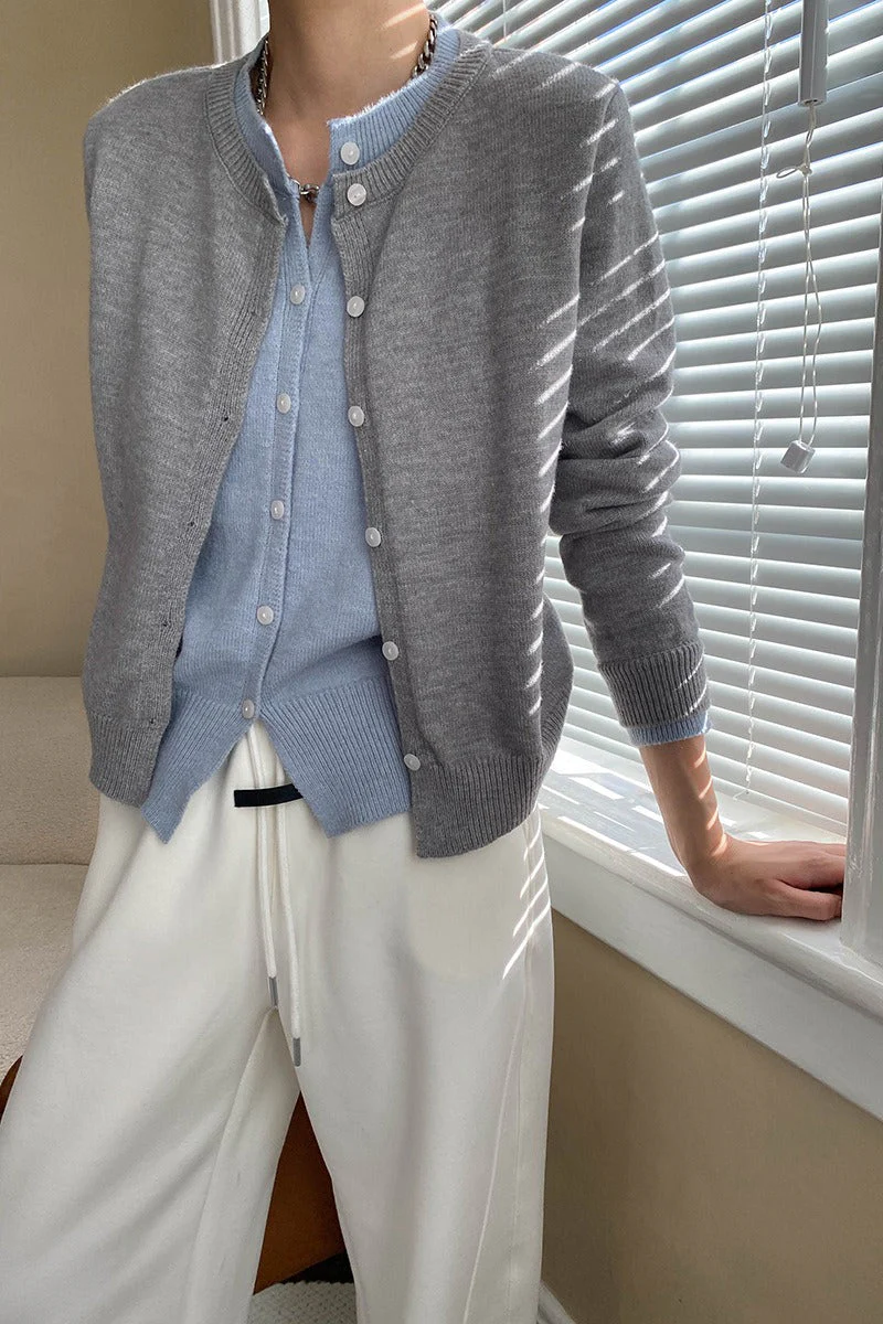 Contrast Panel Layering Cardigan - Image 7