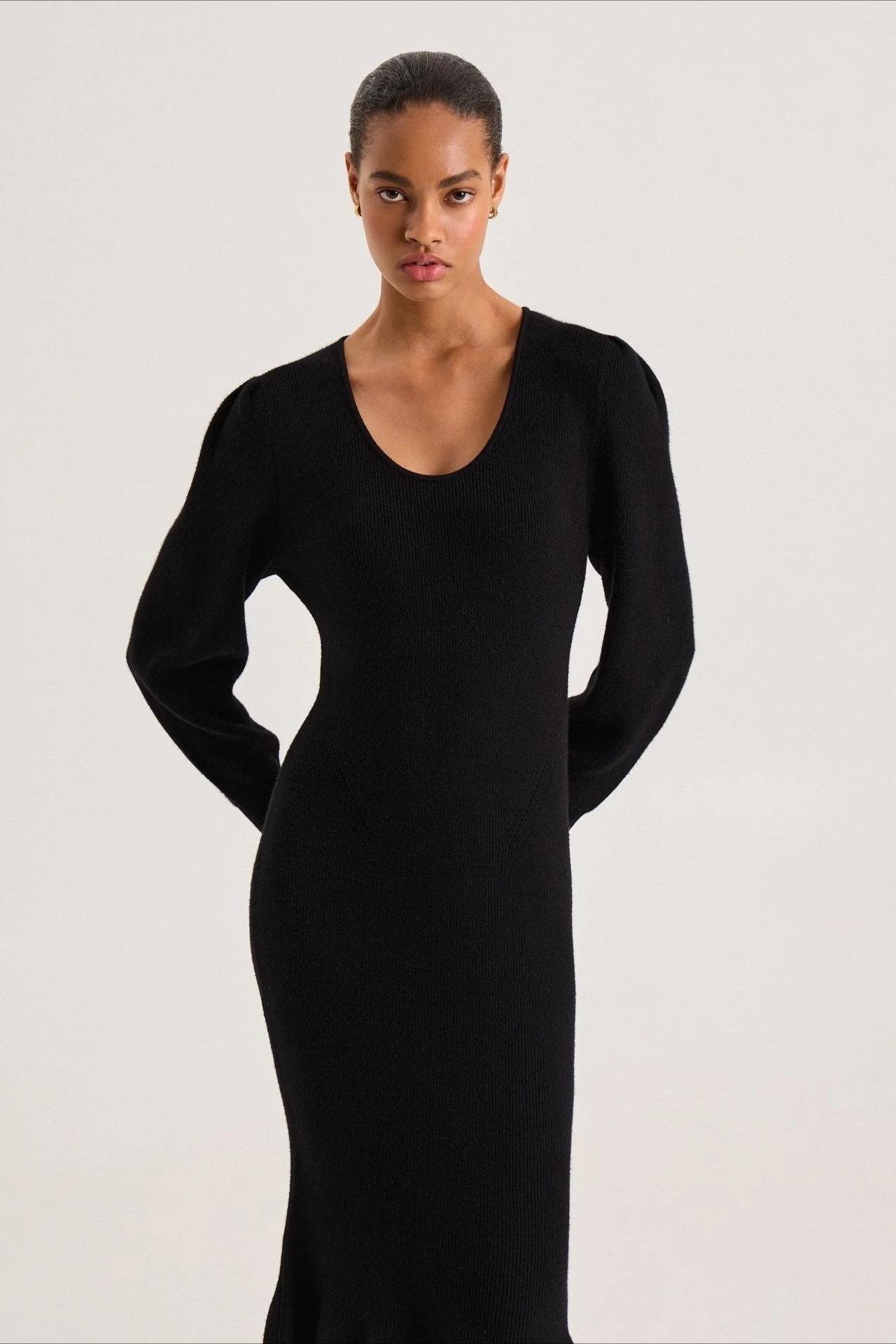 Contrast Trim Ruffle Sweater Dress - Image 14