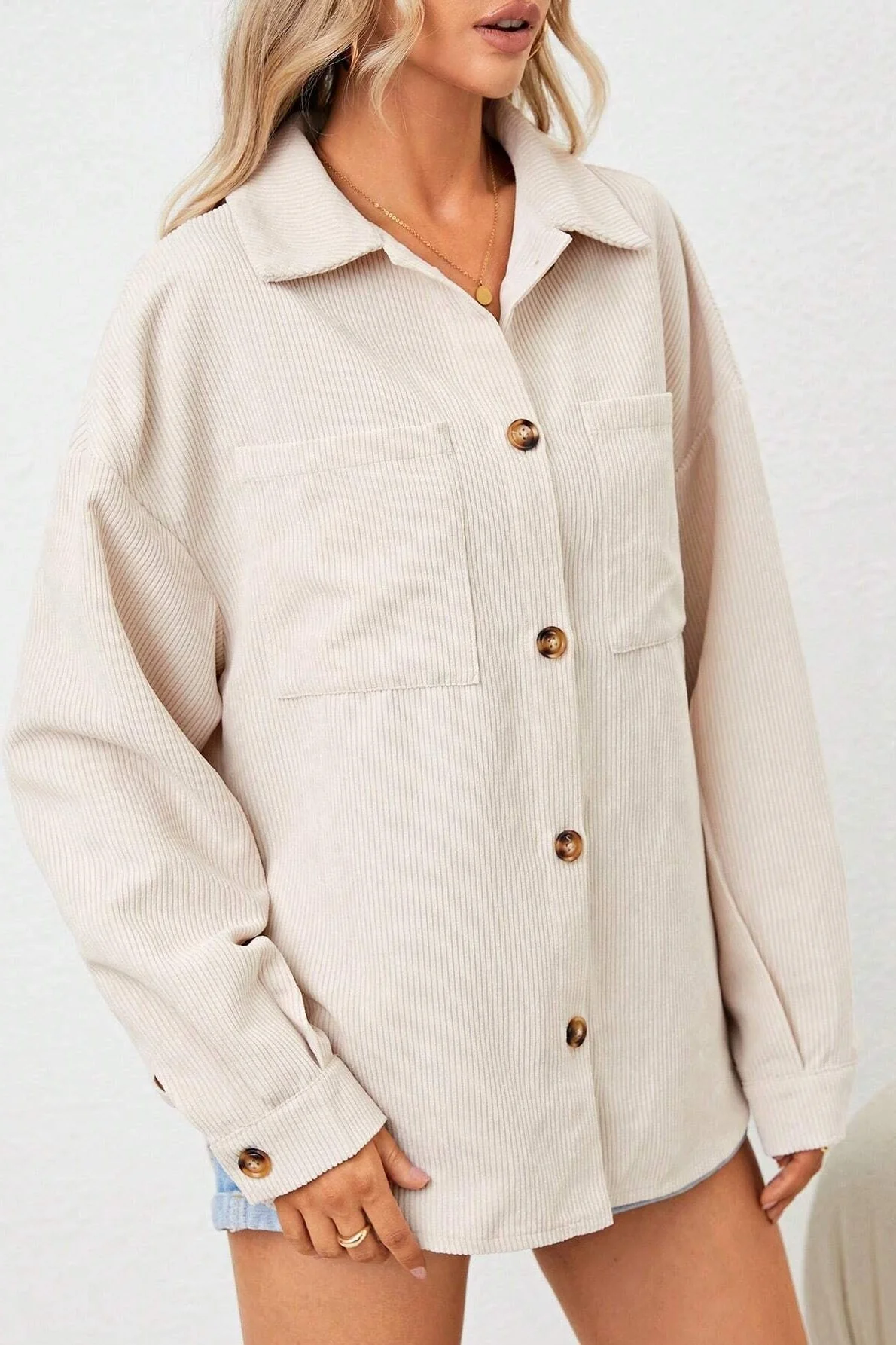 Corduroy Oversized Casual Jacket - Image 3