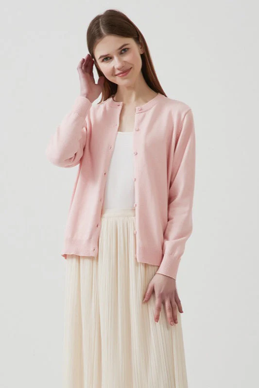 Cotton Round Neck Cardigan - Image 10