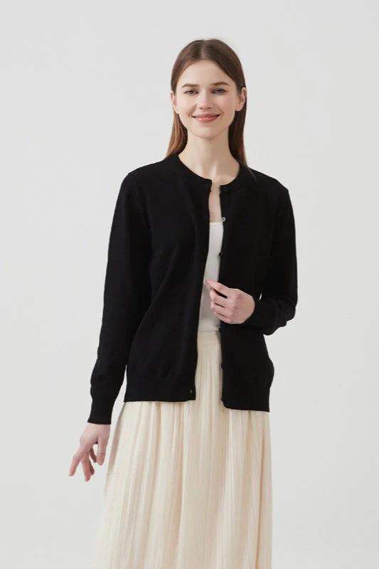 Cotton Round Neck Cardigan - Image 4