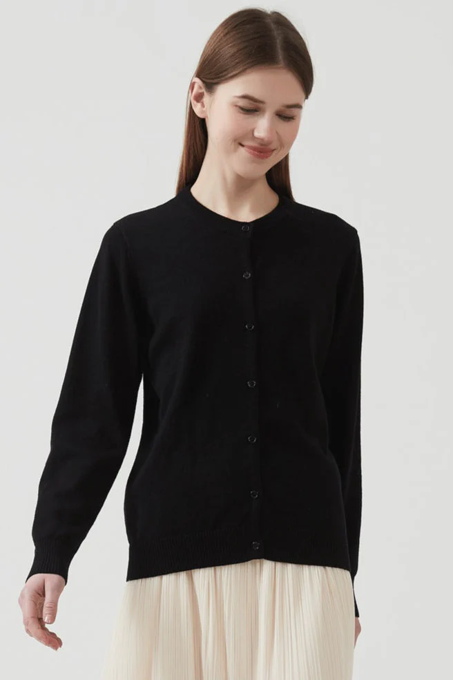 Cotton Round Neck Cardigan - Image 5