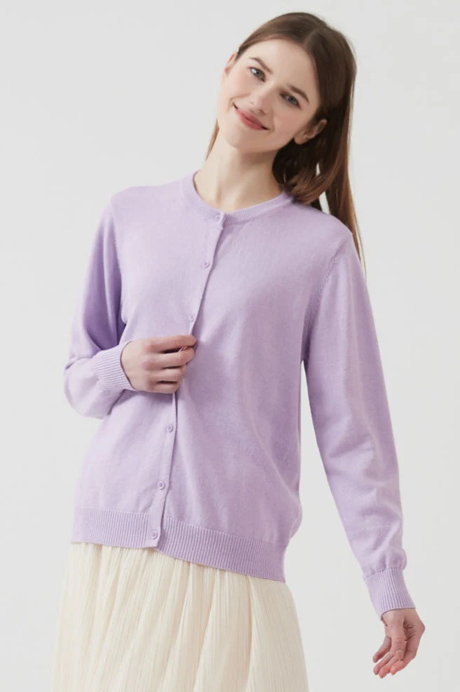 Cotton Round Neck Cardigan - Image 9