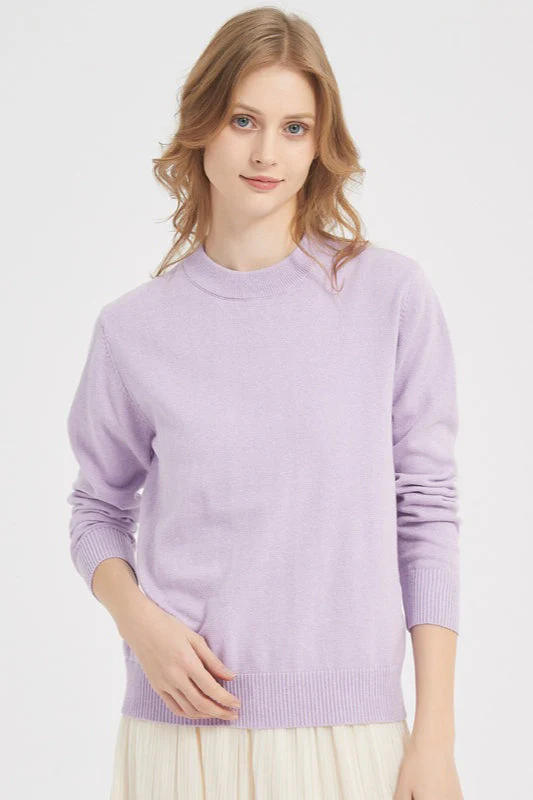 Cotton Solid Color Essential Knit Top - Image 2
