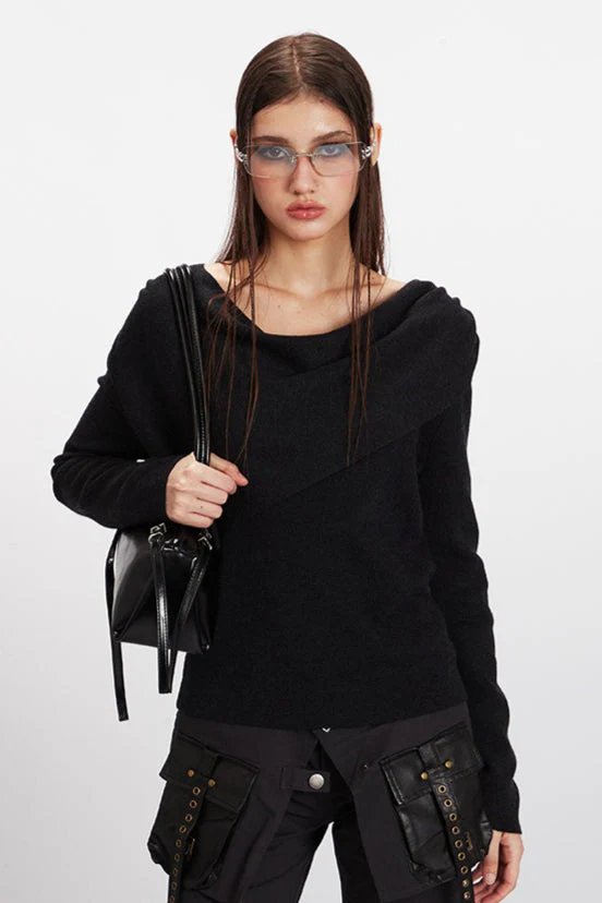 Cowl Neck Chic Fitted Knit Top - Image 4