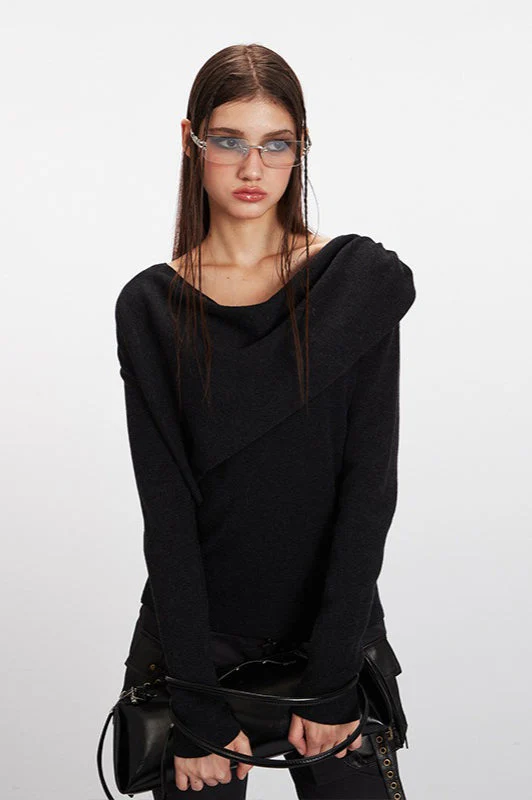 Cowl Neck Chic Fitted Knit Top - Image 6