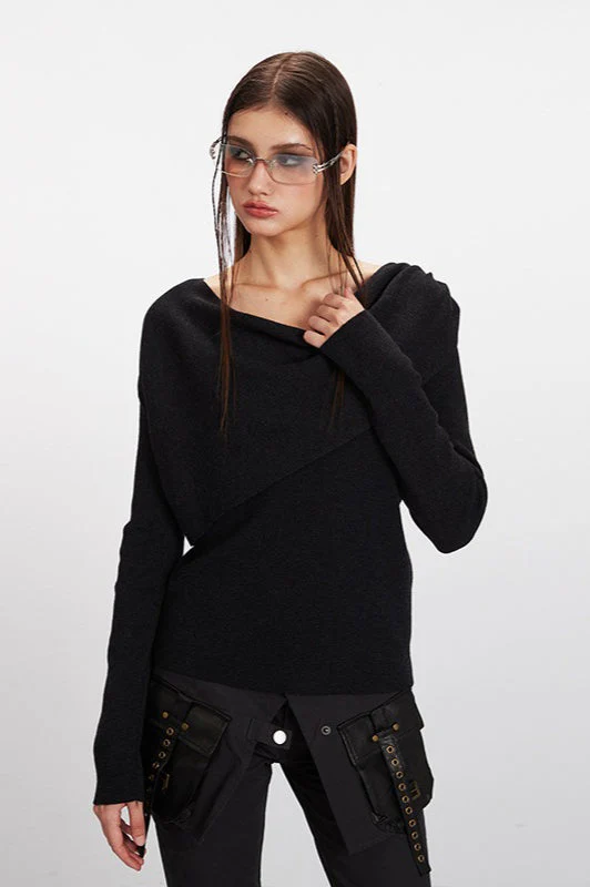 Cowl Neck Chic Fitted Knit Top - Image 7