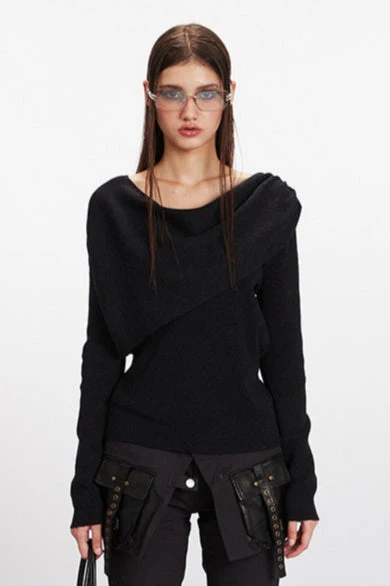 Cowl Neck Chic Fitted Knit Top - Image 8