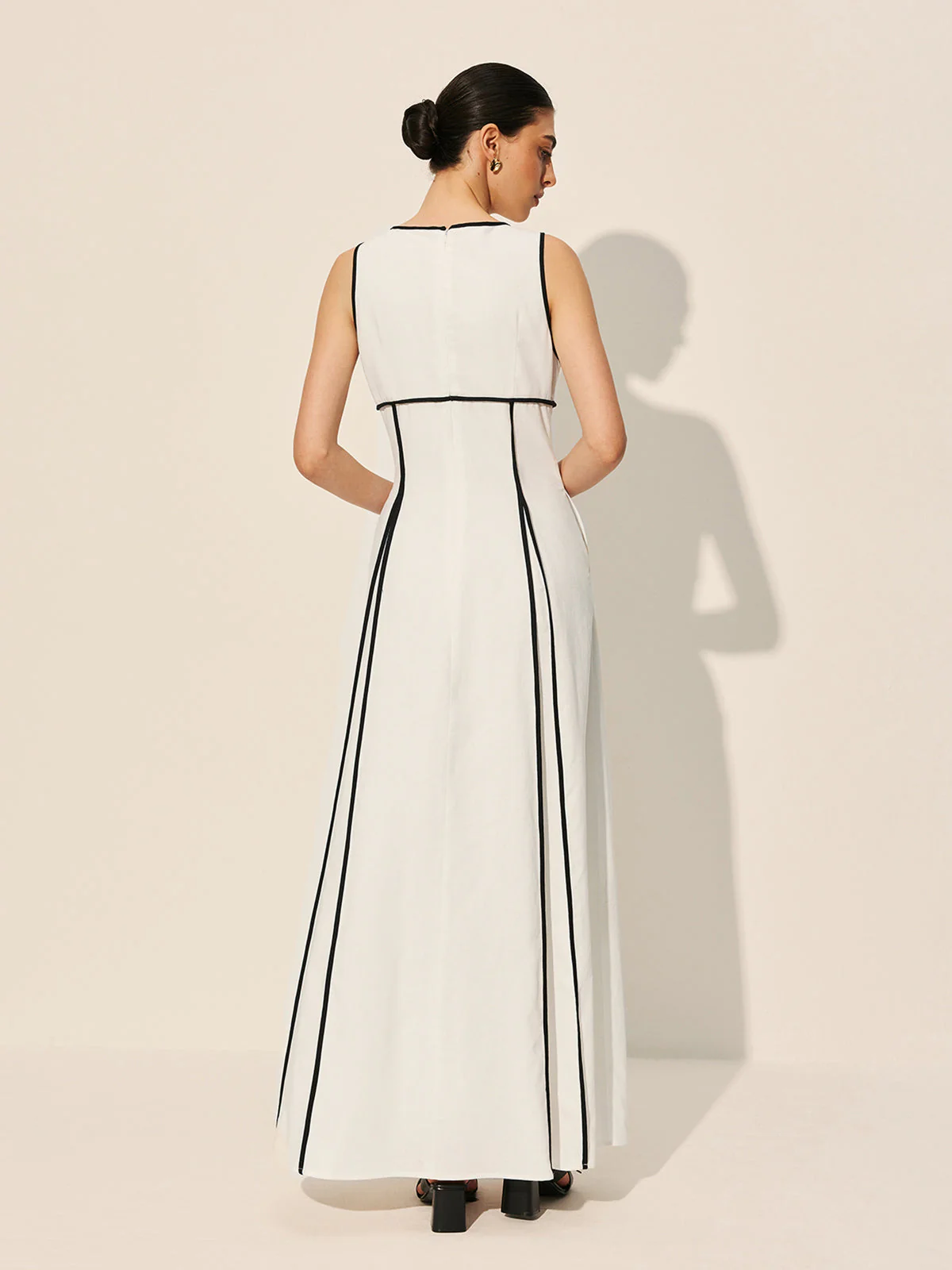 Contrast Trim Dress With Pockets - Image 6