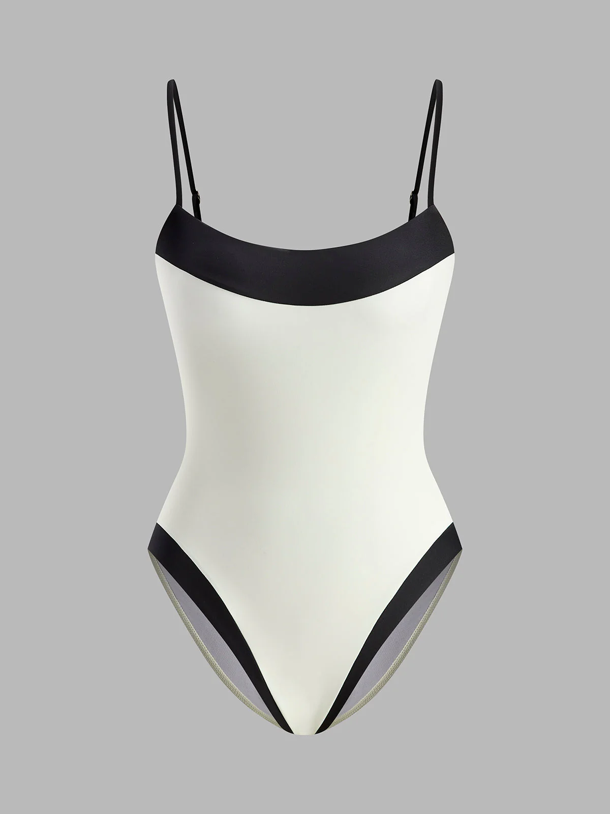 Contrast Trim Spaghetti Strap One-Piece Swimsuit - Image 2