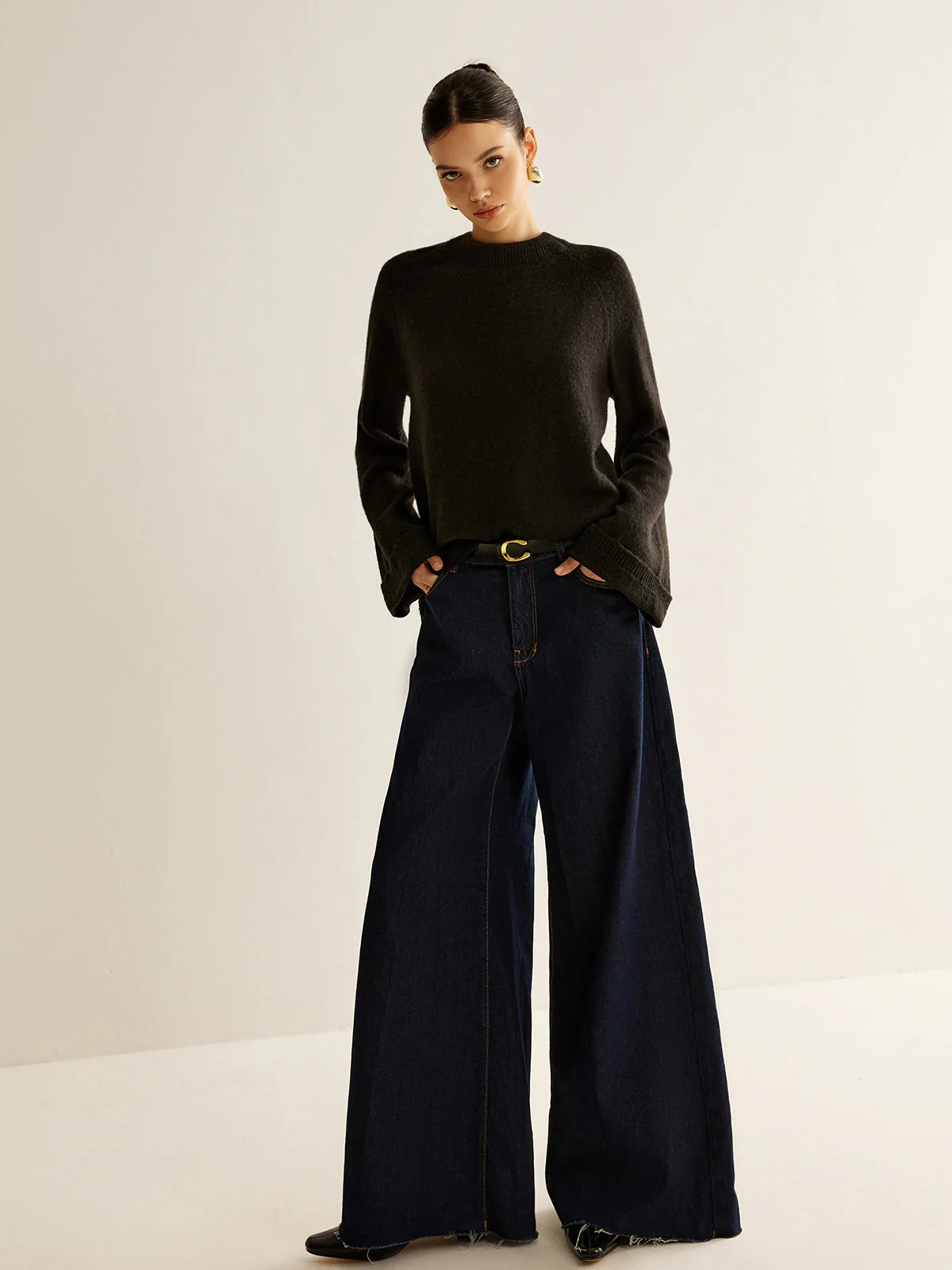 Oversized Open Back Tie Sweater - Image 4