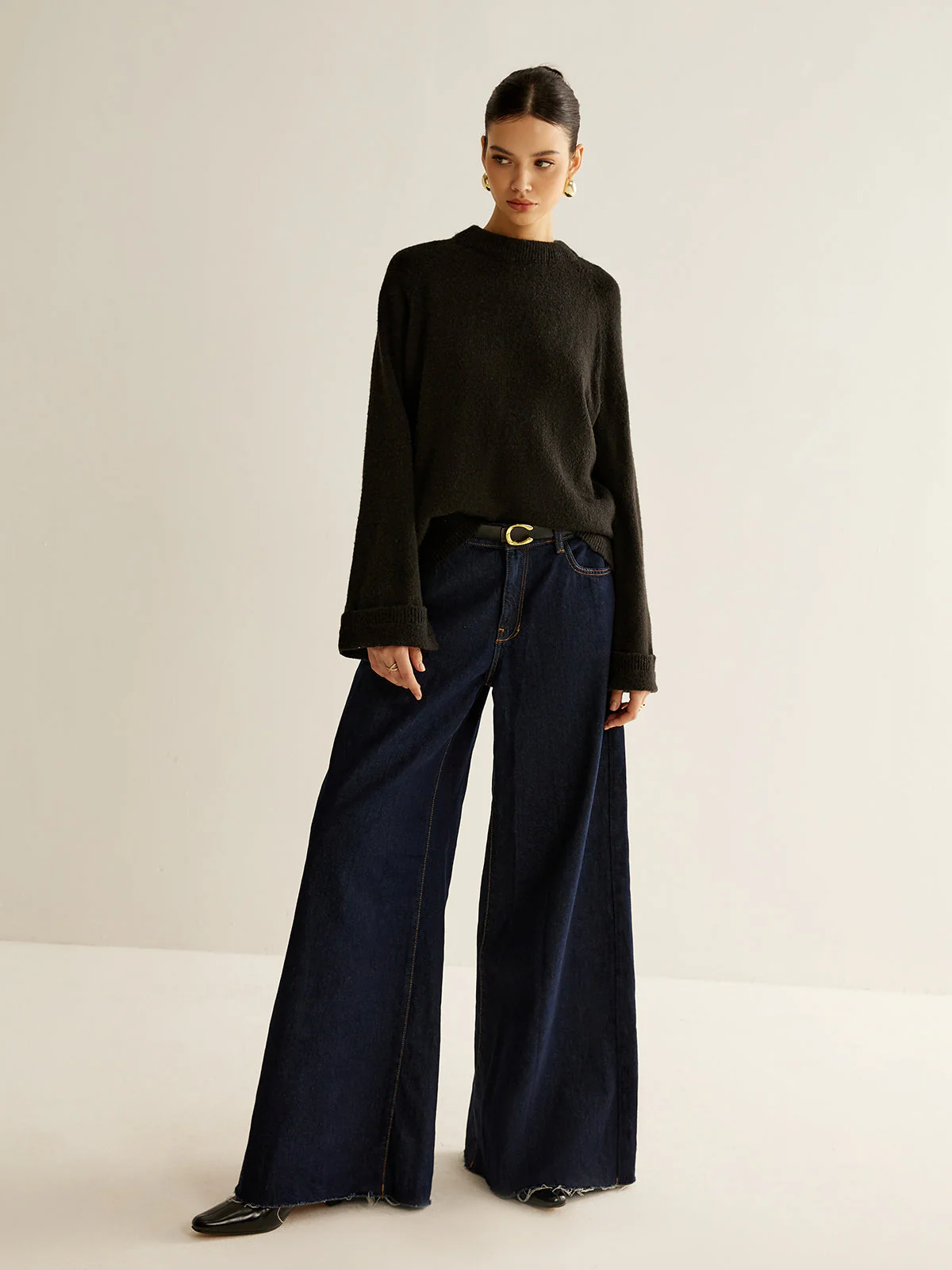 Oversized Open Back Tie Sweater - Image 5
